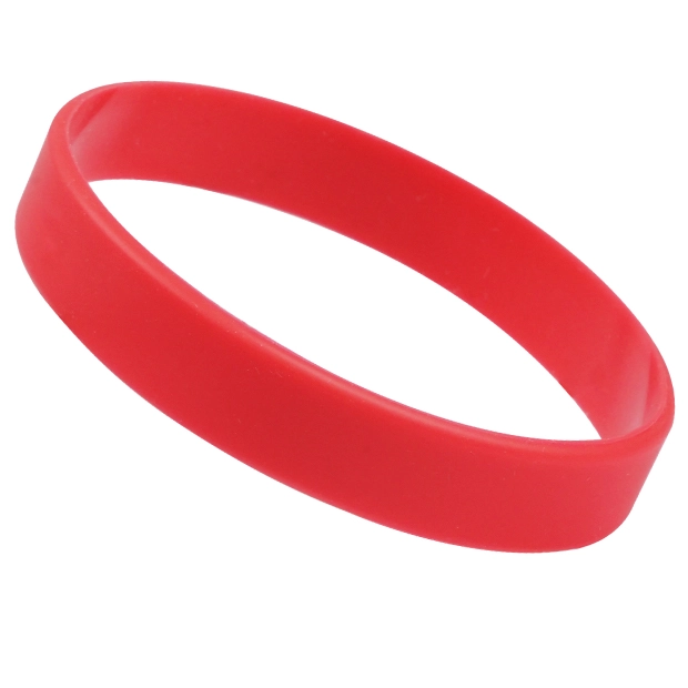 無地即納シリコンリストバンド(レッド)